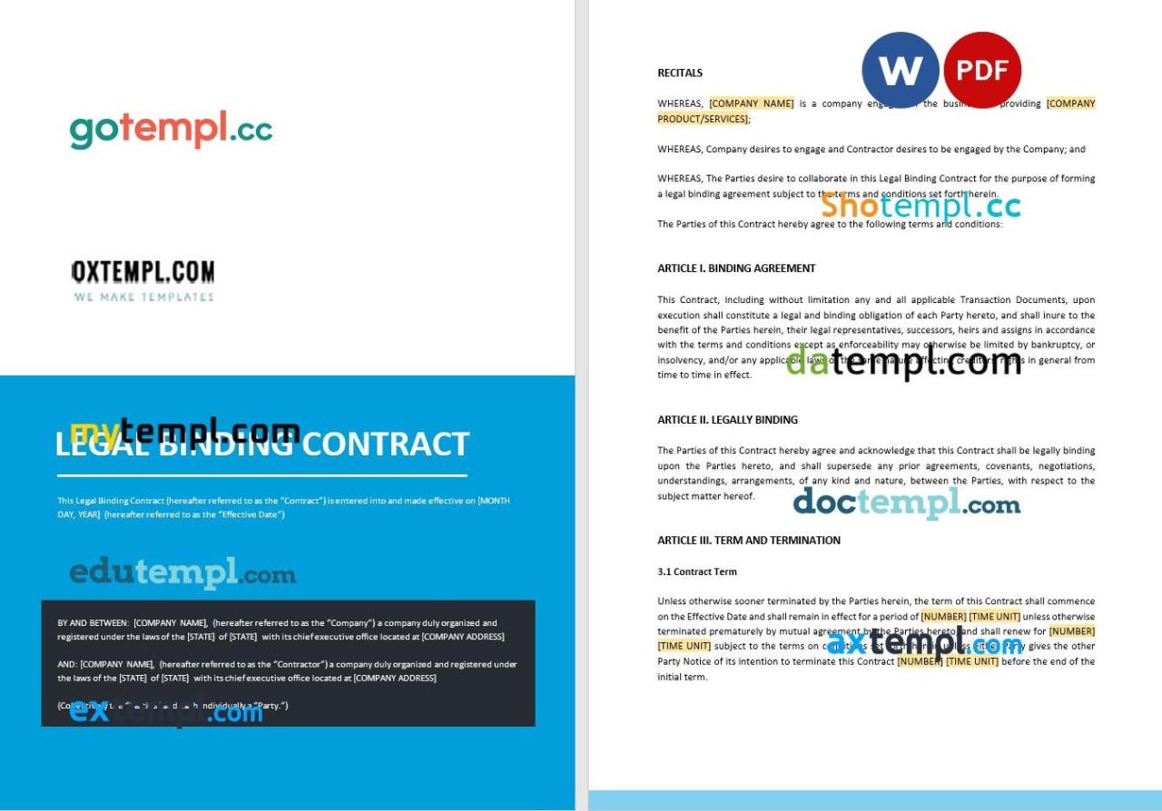 How To Create A Legally Binding Contract Template